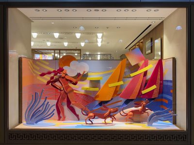 Allestimento vetrina Hermès Milano – VG Installazioni